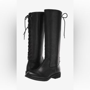 Sofft Sharnell Black Leather Back Lace Boots Size 10M